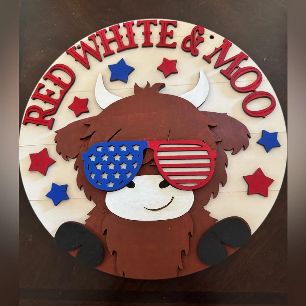Hand Crafted Red White & Blue Wall Decor - Picture 1 of 10